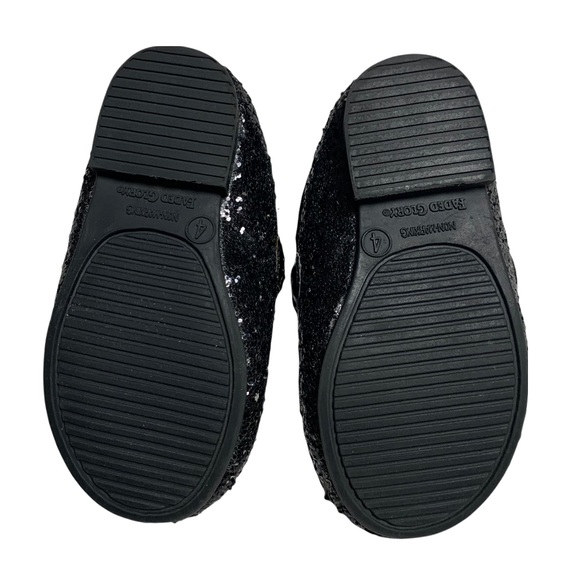 🆕 Black Glitter slip on Toddler Baby shoes ballet flats Strap Holiday Christmas - Picture 4 of 7